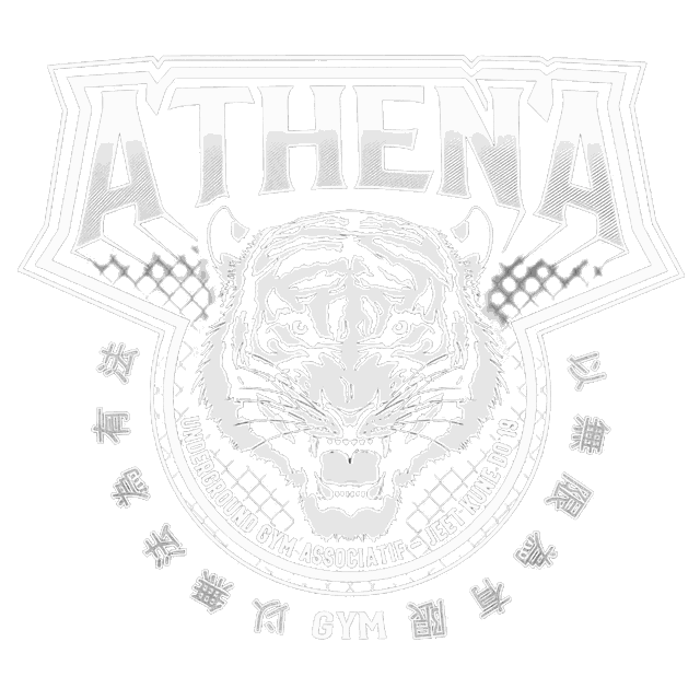 Logo Athena Gym : tigre et grillage